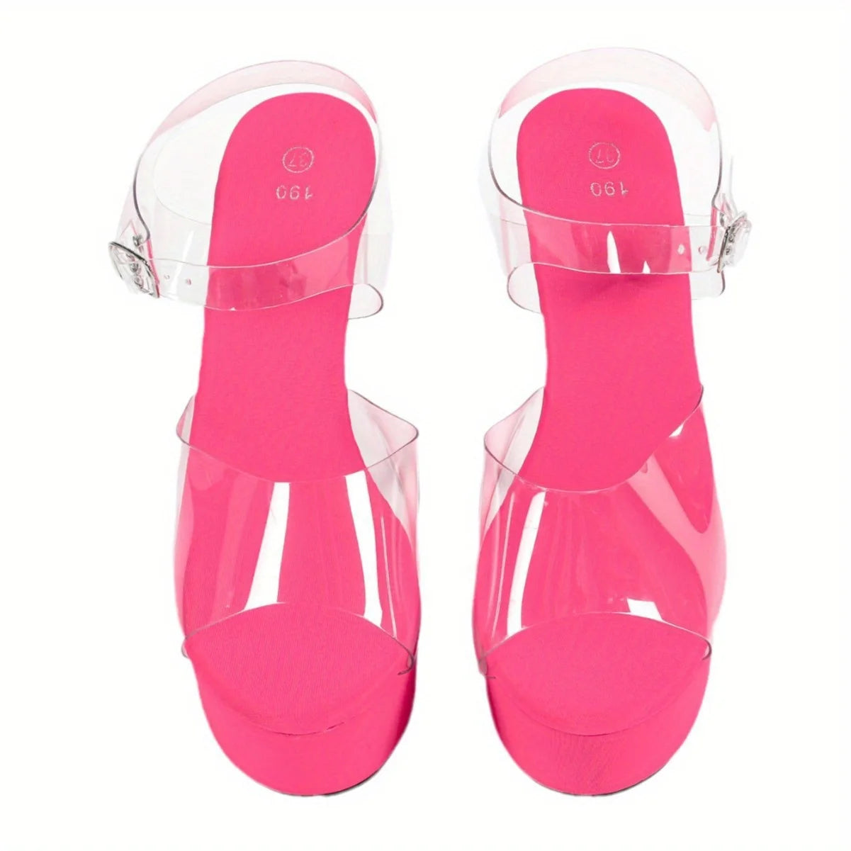 MClubGirl Womens Super High Peep Toe Pu Leather Sandals