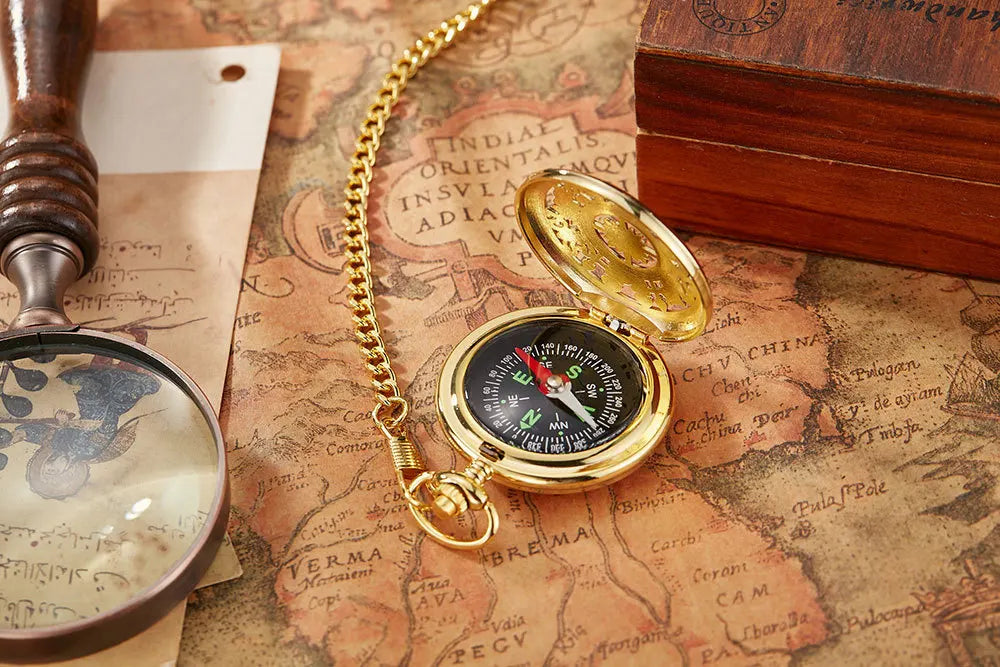 Antique Steampunk Arabic Numerals Quartz Pocket Watch Necklace Pendant Unisex