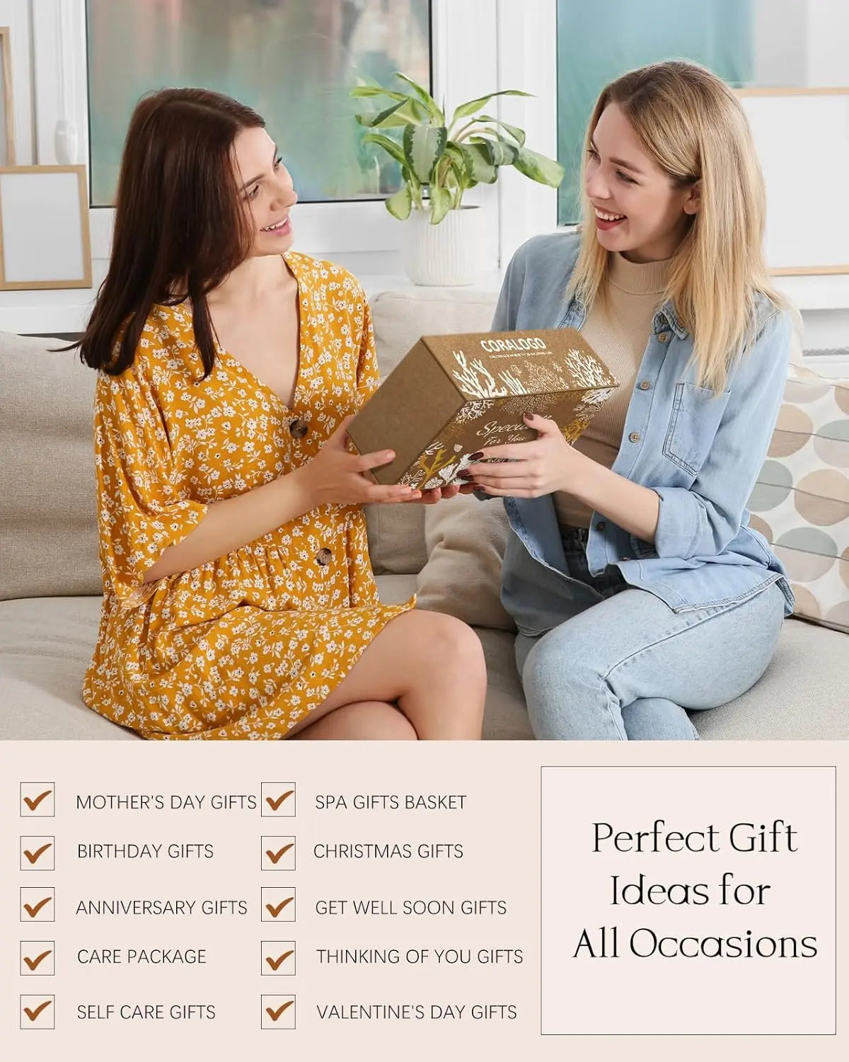 Natural Spa Gift Baskets 11pcs for Women Mom Wife - Self Care Pampering Set with Bath Bombs, Salts, Candle, Soap, Socks