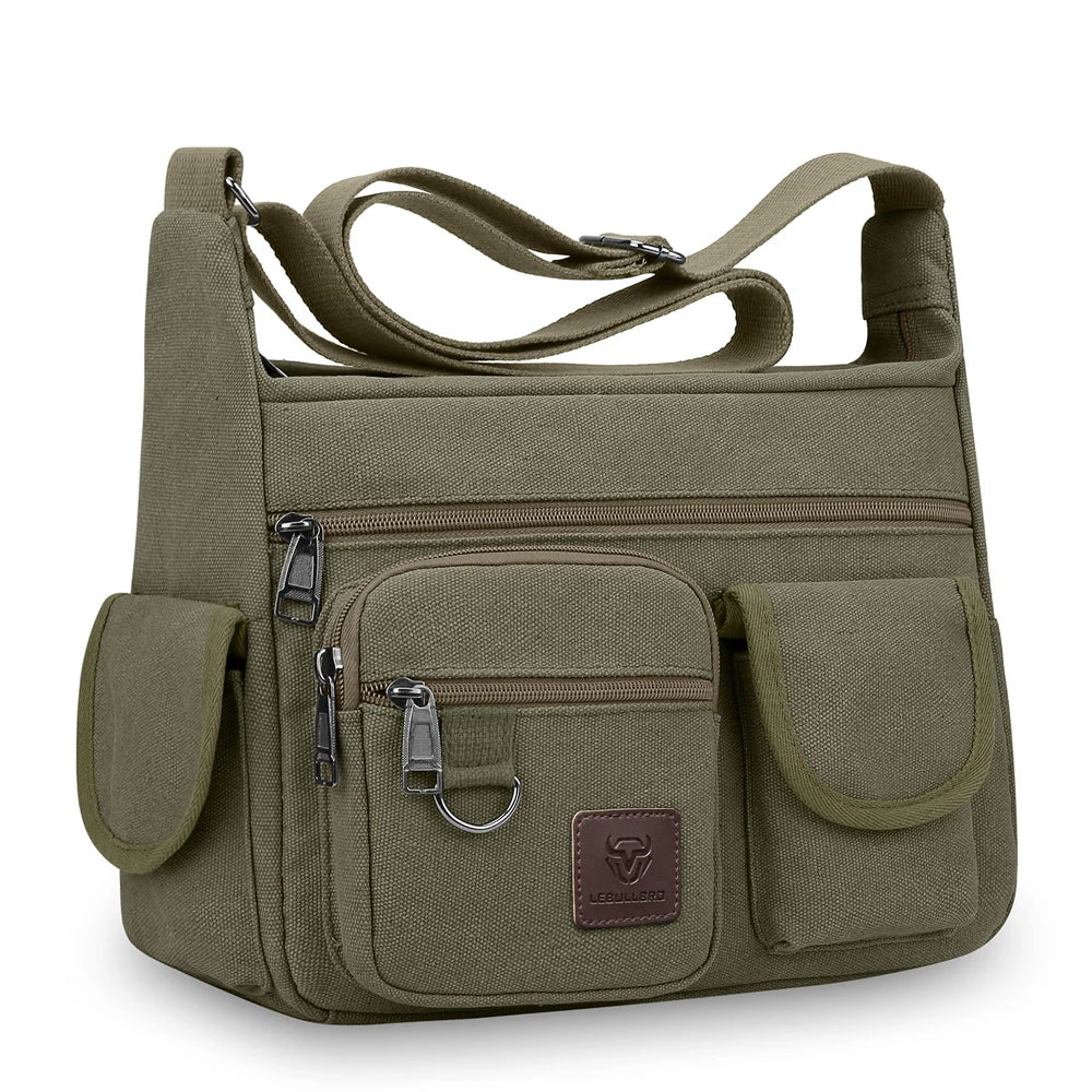 Men Retro Canvas Messenger Bag For School And Everyday Use