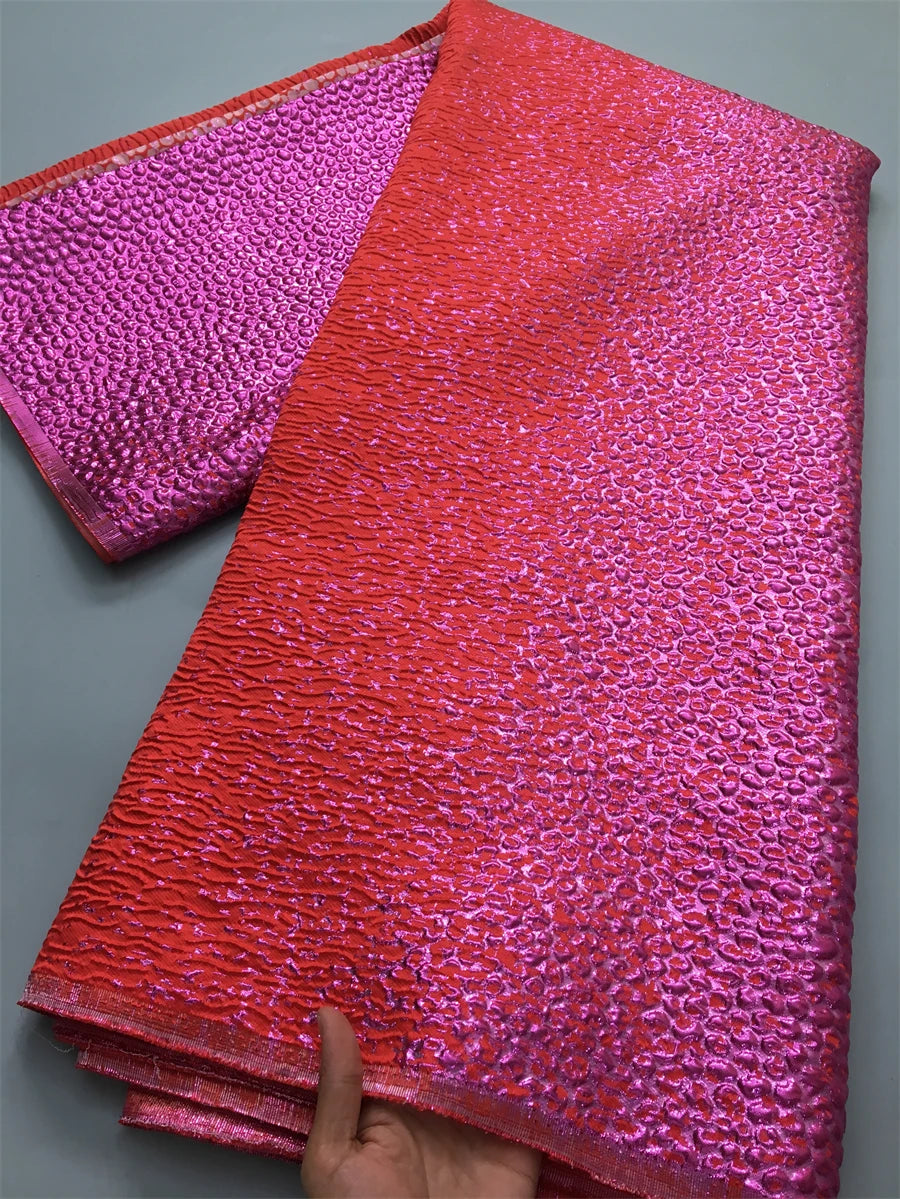 Nigerian Jacquard African Lace Fabric for Women Sewing Projects, High Quality Brocade Material