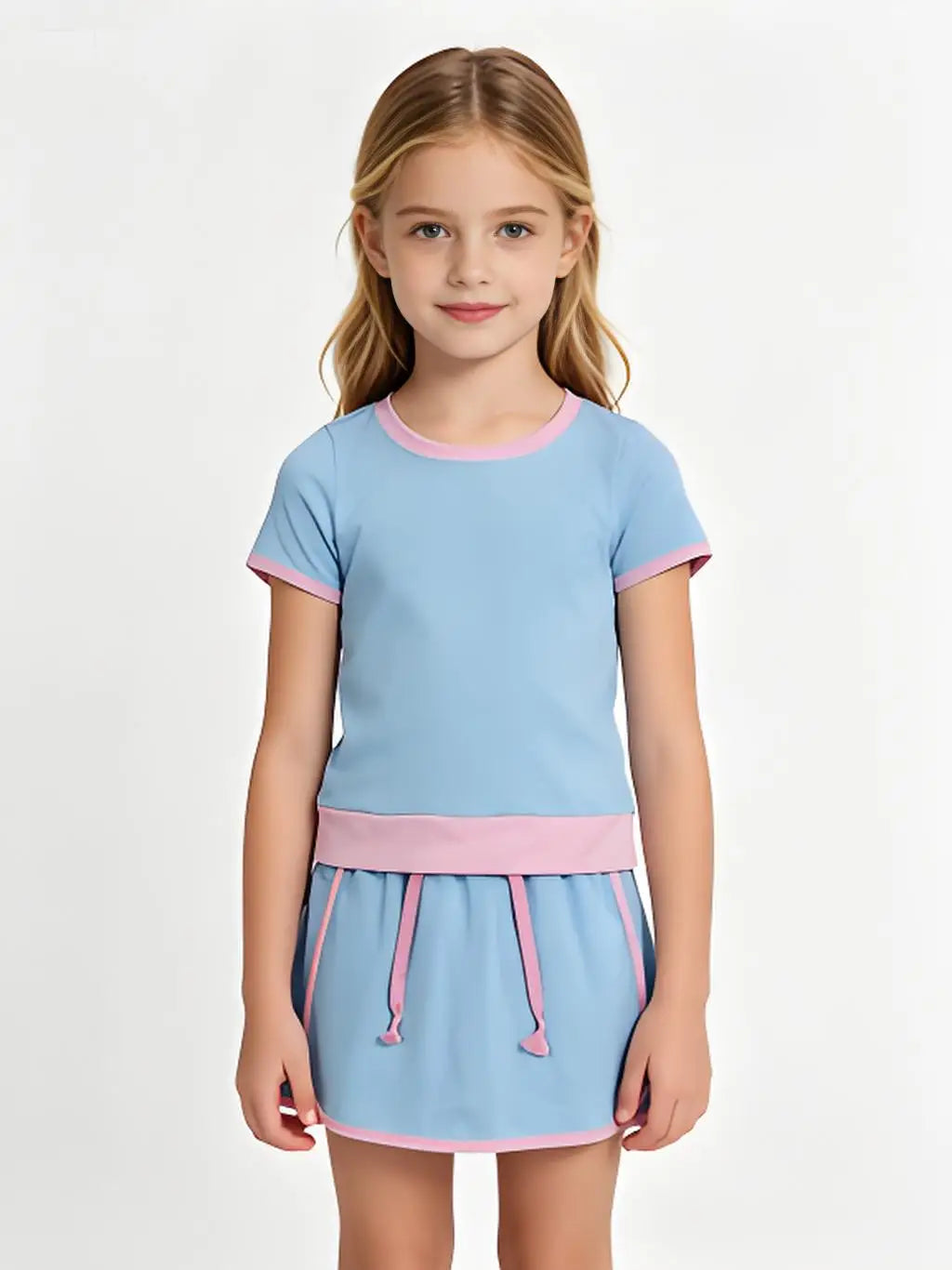 Baby Girls Cotton Short Sleeve Shirt Top And Skirt Set Cute Outfit for Little Girls Soft Breathable Clothing Set for Spring/Autumn