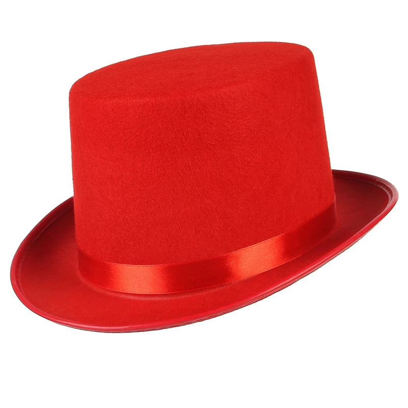Gentleman Mad Hatter Hat Halloween Party Costume Felt Magician Hat Cap Cylinder Hat for Women Men