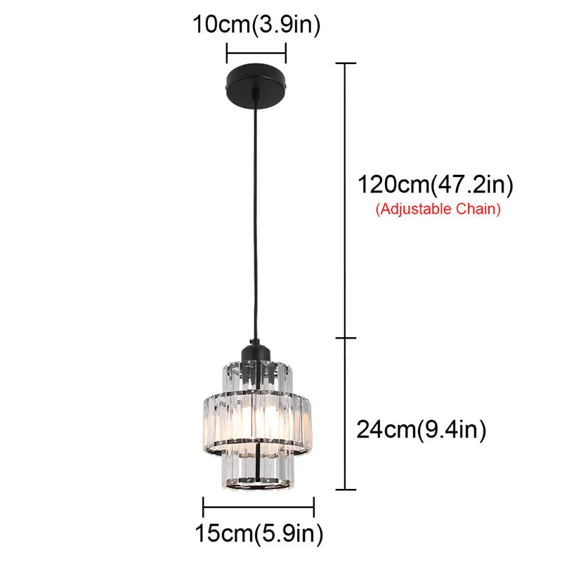 GreeLustr Crystal LED Chandelier Modern Pendant Ceiling Lamp