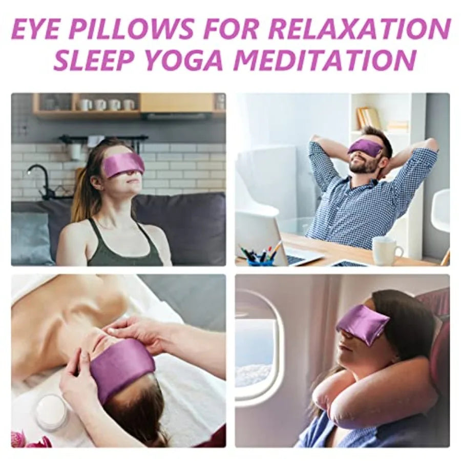 Lavender Eye Pillow for Relaxation Yoga Sleeping Weighted Eye Mask Heated for Headache Sinus Dry Eye Relief Moist Heat Eyes Com