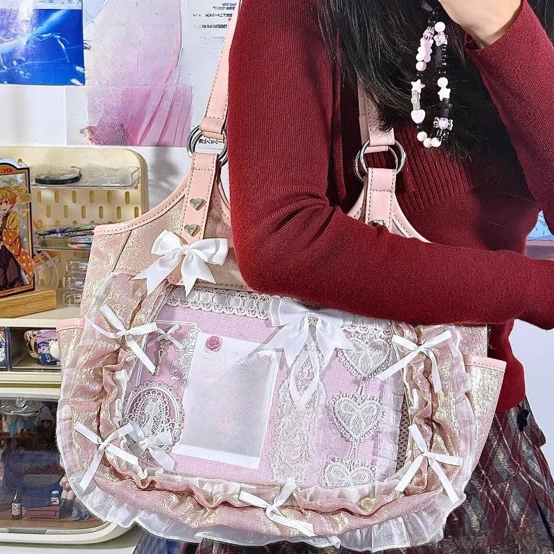 KUROYABU Luxury Ruffled Lolita Shoulder Bag With Lace Details