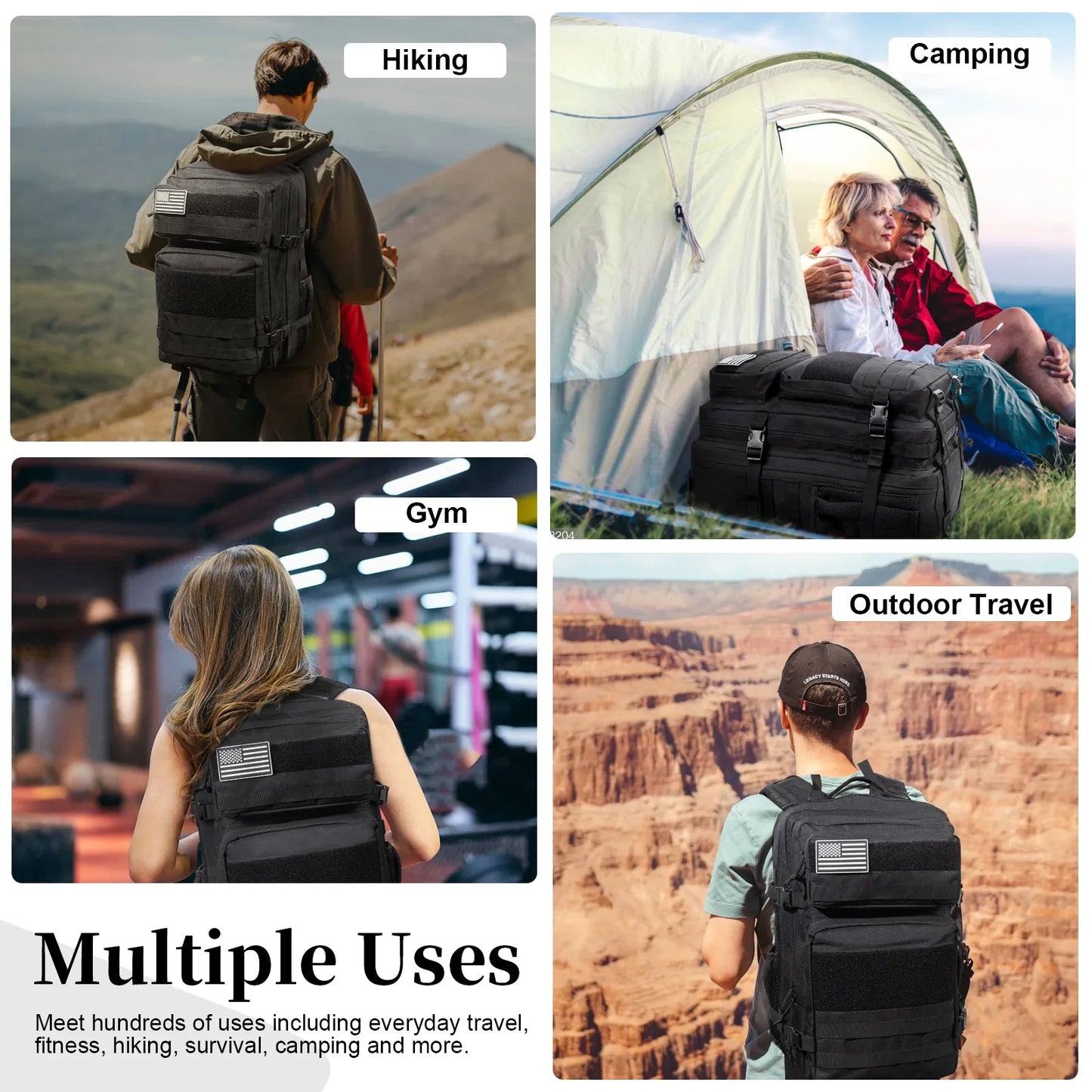 Kabaqoo Tactical Backpack MOLLE EDC Water Resistant Rucksack