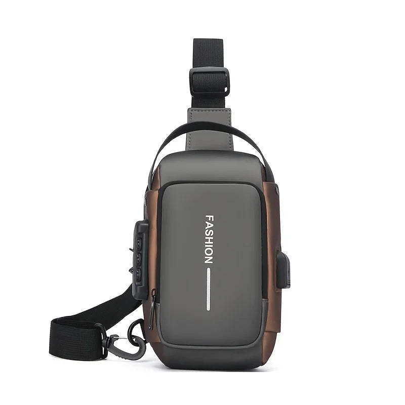 Durable Oxford Sling Bag For Men With Phone Pocket Zipper