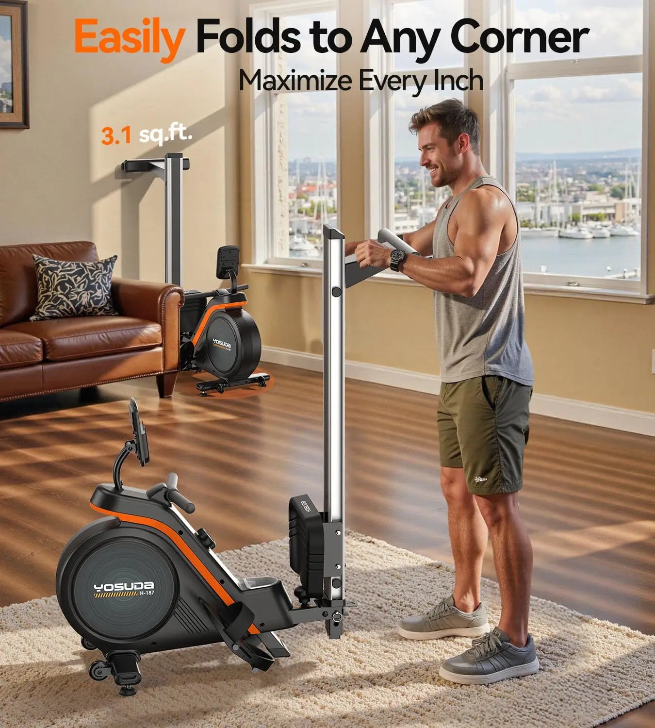 YOSUDA Magnetic Rowing Machine With Bluetooth App Support For Home Gym