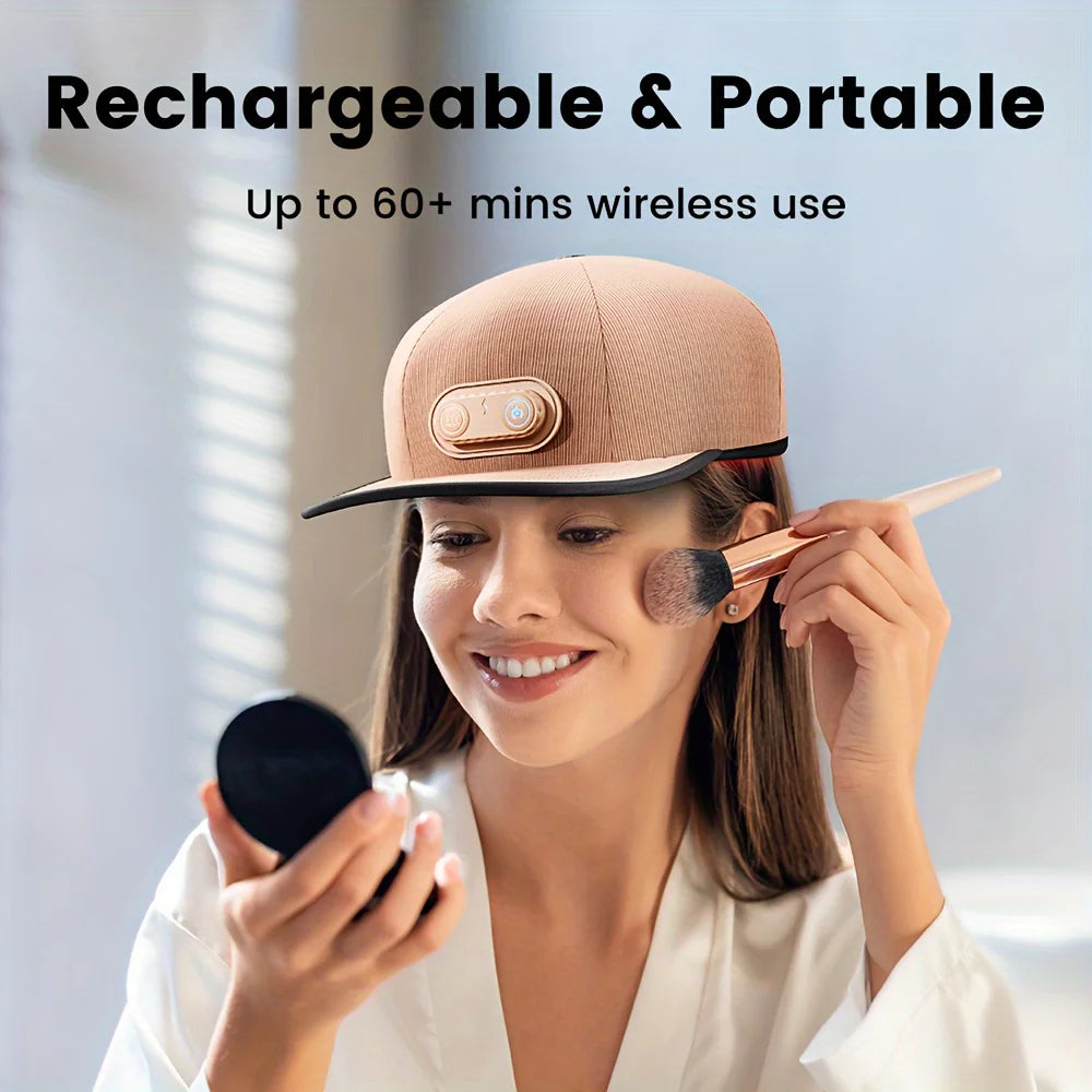 XceeFit Cordless Heating Cap With 660nm 850nm Infrared Therapy Timer