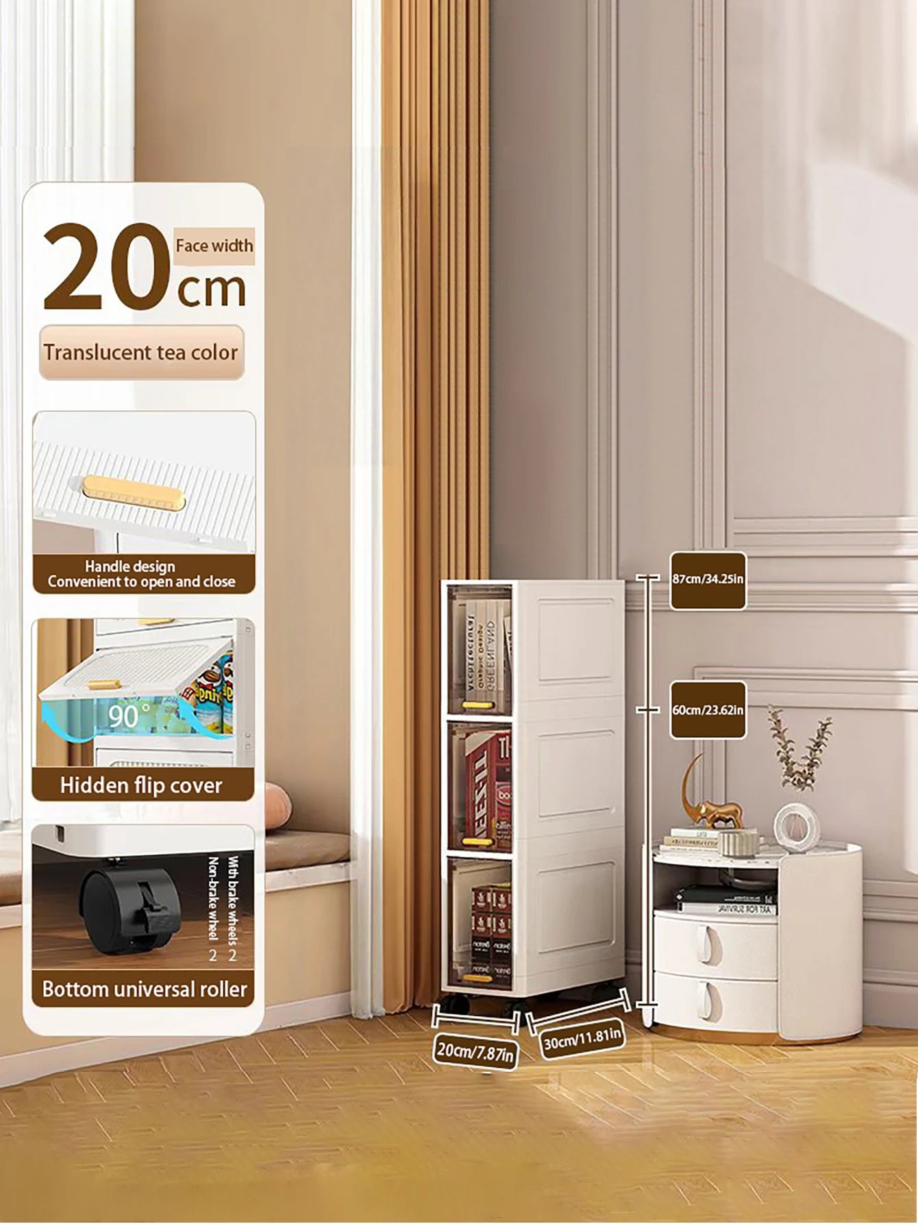 Gap Storage Cabinet Ultra Thin Organizer For Kitchen And Bathroom