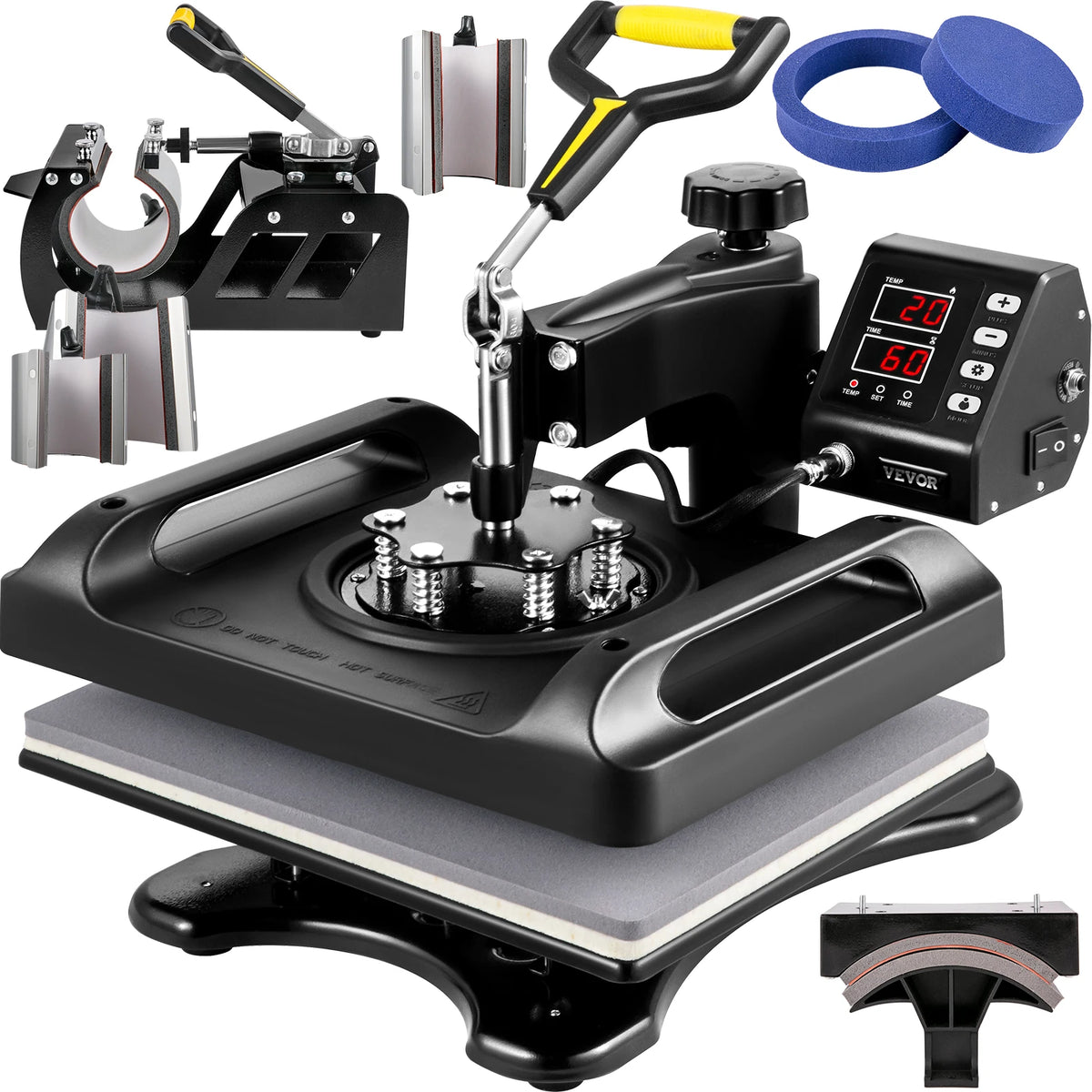 SucceBuy 8-in-1 Rotating Heat Press for Shirts Mugs Caps Plates