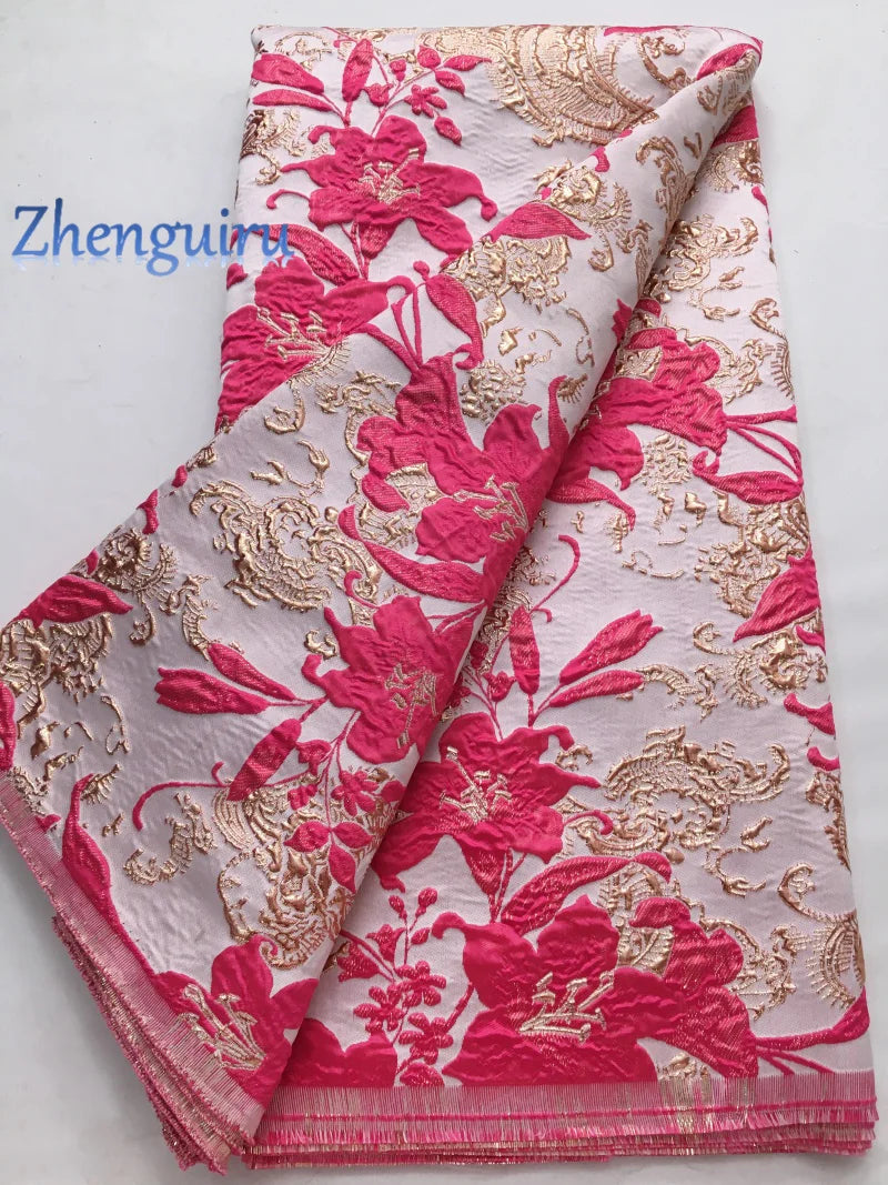 Zhenguiru Navy Blue African Brocade Lace Fabric