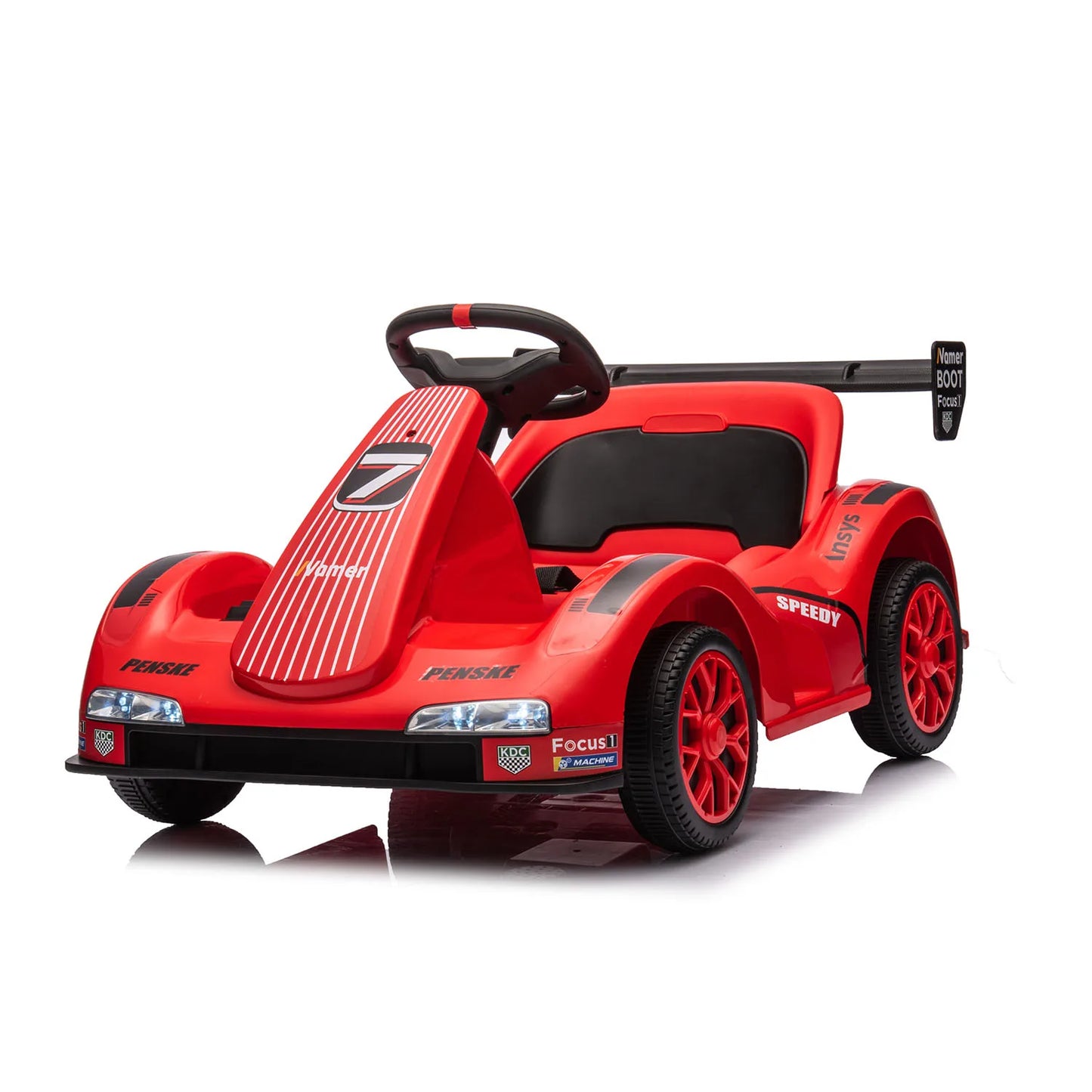 Kids Electric Drift Go Kart, Dual Motor Ride-on Car with LED Lights, Safety Belt & 2.4G Remote Control for Ages 3-12 Years