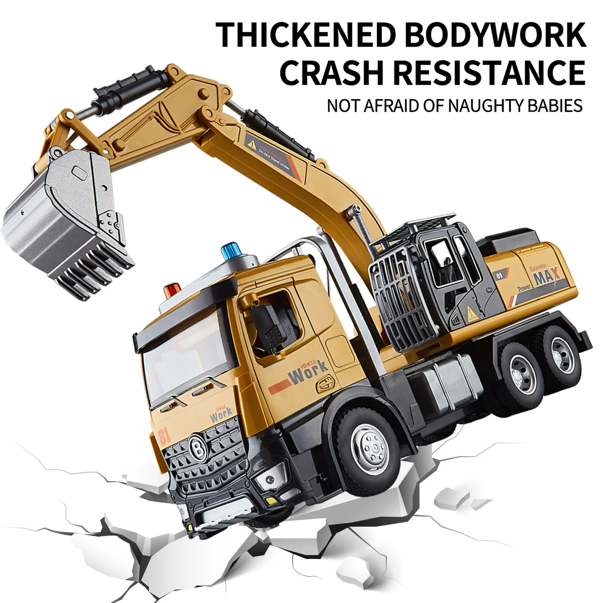 Diecast Metal Excavator Truck With Sound And Light Effects
