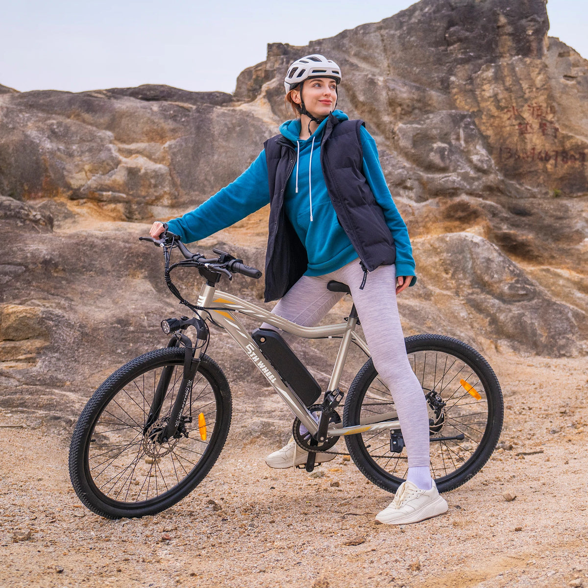 5TH WHEEL AB17 Electric Bike, 700W Peak Motor, 23Mph Max Speed, Color LCD Display, Front Suspension