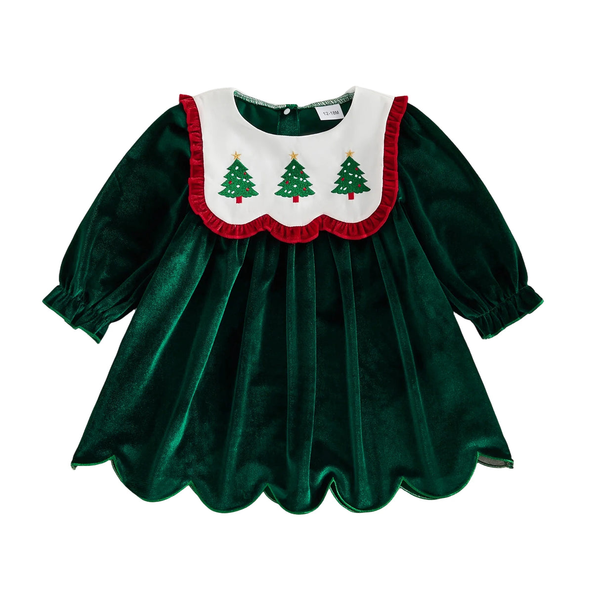 Girl Christmas Toddler-Baby Crew Toddler Baby Girl Dress Embroidery Baby Baby Girl Toddler Baby Girl