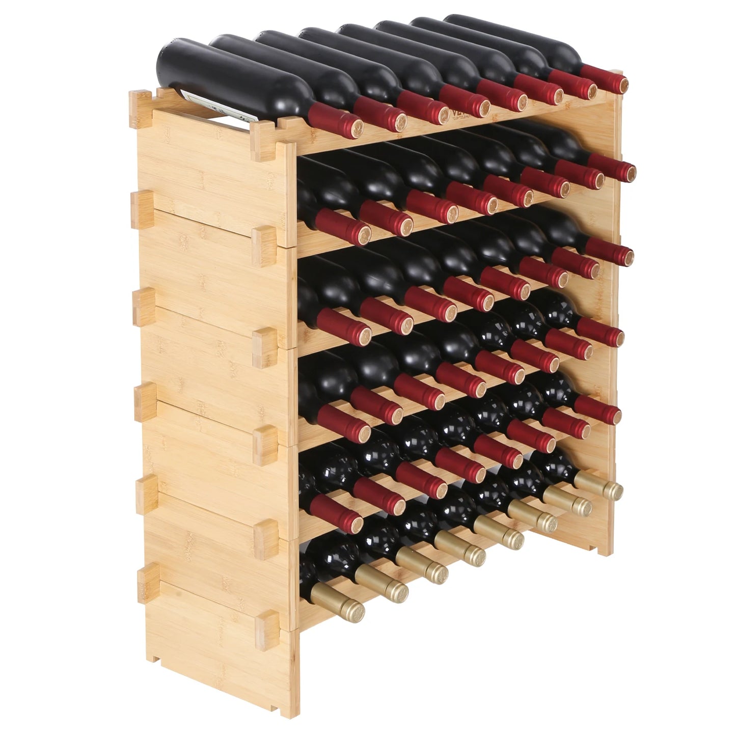 Succebuy Modular Bamboo Wine Rack For Cellar Storage