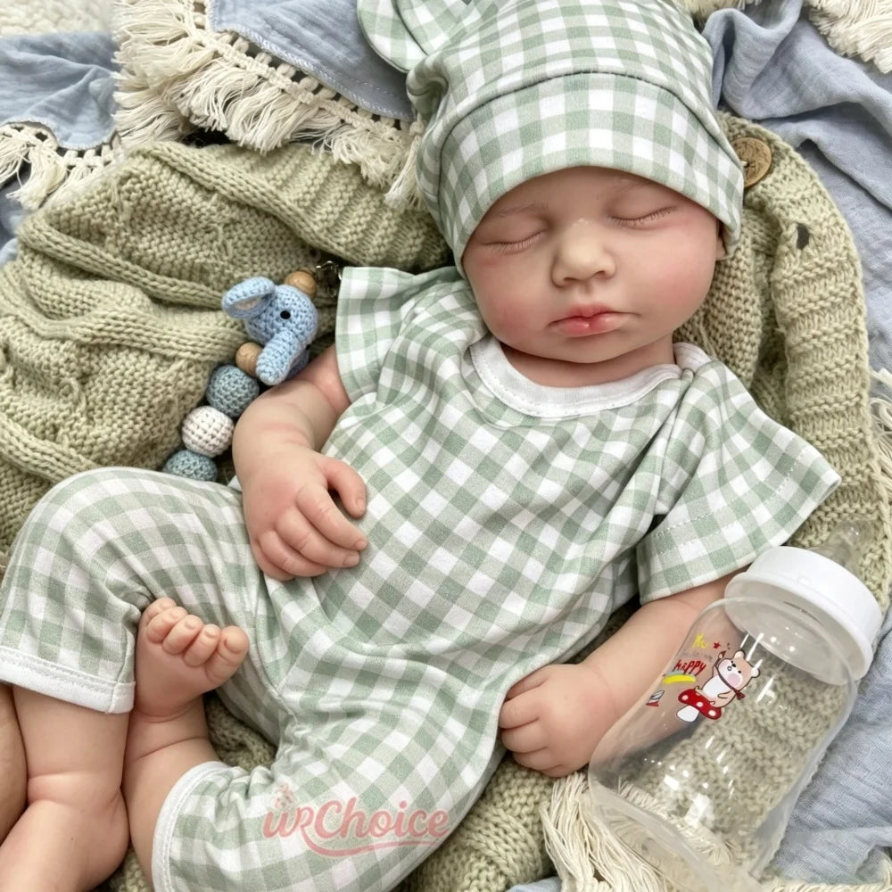 20inch Can Open Mouth Loulou Silicone Reborn Doll Realistic Full Body Fine Details Premium Model for Educational Training and Display