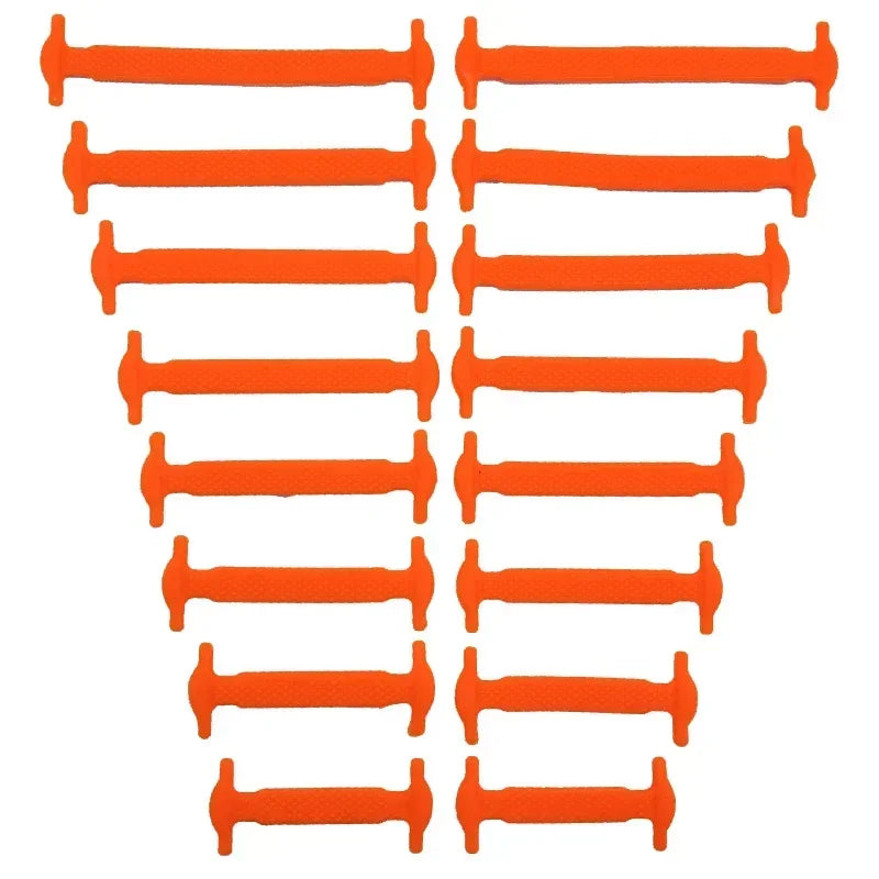 New 16Pcs Elastic Shoe Laces All Sneakers Silicone Stretch Shoelaces Unisex Fashion No Tie Shoelace Rubber Band Shoelaces