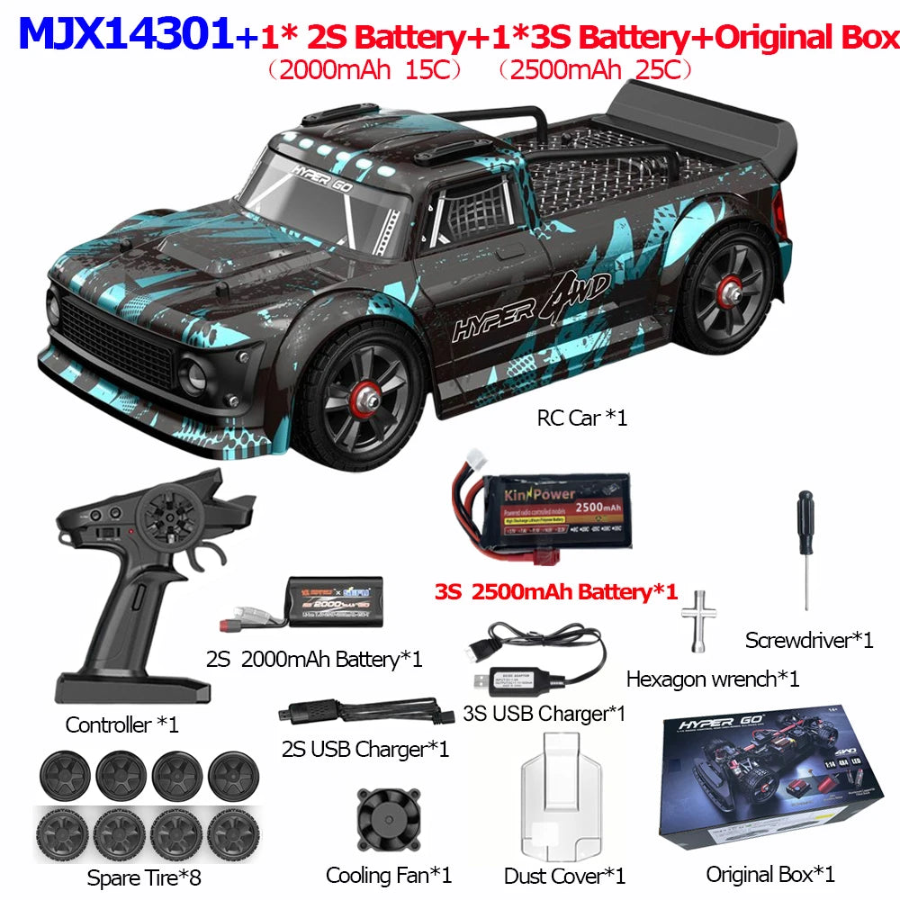 HYPER GO RC MJX 14304 14303 14302 High Speed Drift Car With Gyroscope - Electric Toy for Kids Volkswagen Racing Gift