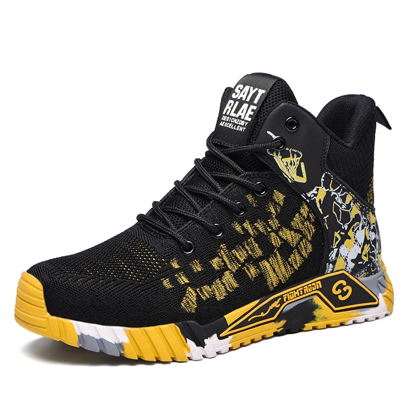 Breathable Camo Men Indestructible Steel Toe Construction Work Boots Anti-smash Stab-resistant Safety Shoes Biker Botas Para Hombre