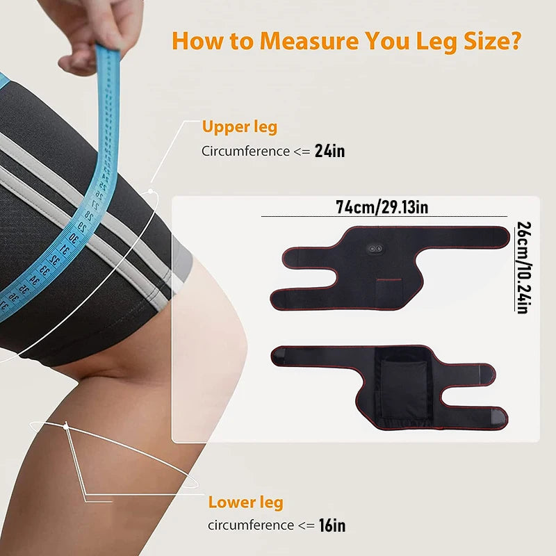 Electric Heated Knee Vibration Massage Pad 3 in 1 Massager