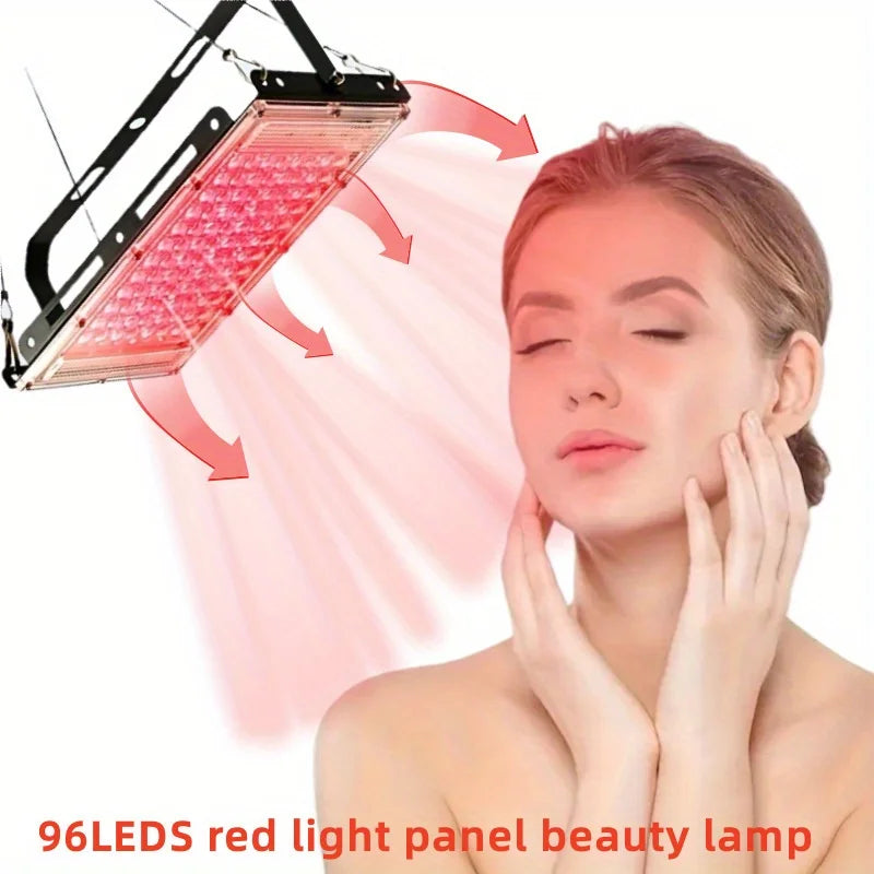 96 LED Red Light Therapy Panel USB Powered 180° Adjustable Phototherapy Lamp for Face Body Skin Beauty Muscle Recovery Joint Comfort Relaxation Home Spa Wellness Portable Light Therapy Device 23.5×14cm