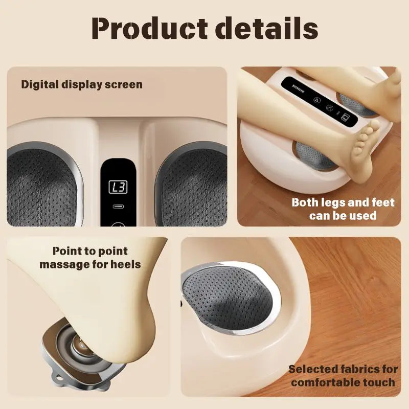 Mini Finger Foot Massager With Hot Compress Deep Kneading Vibration