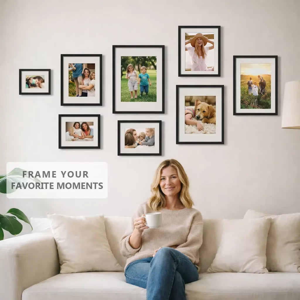 Modern Aluminum Picture Frames With Mat For Gallery Wall Decor