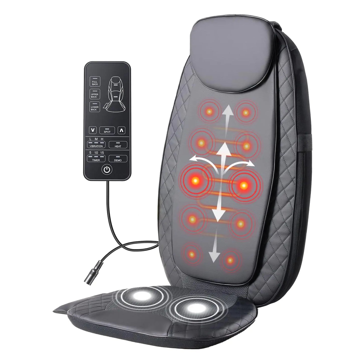Shiatsu Back Massager Chair Pad With Heat For Deep Kneading