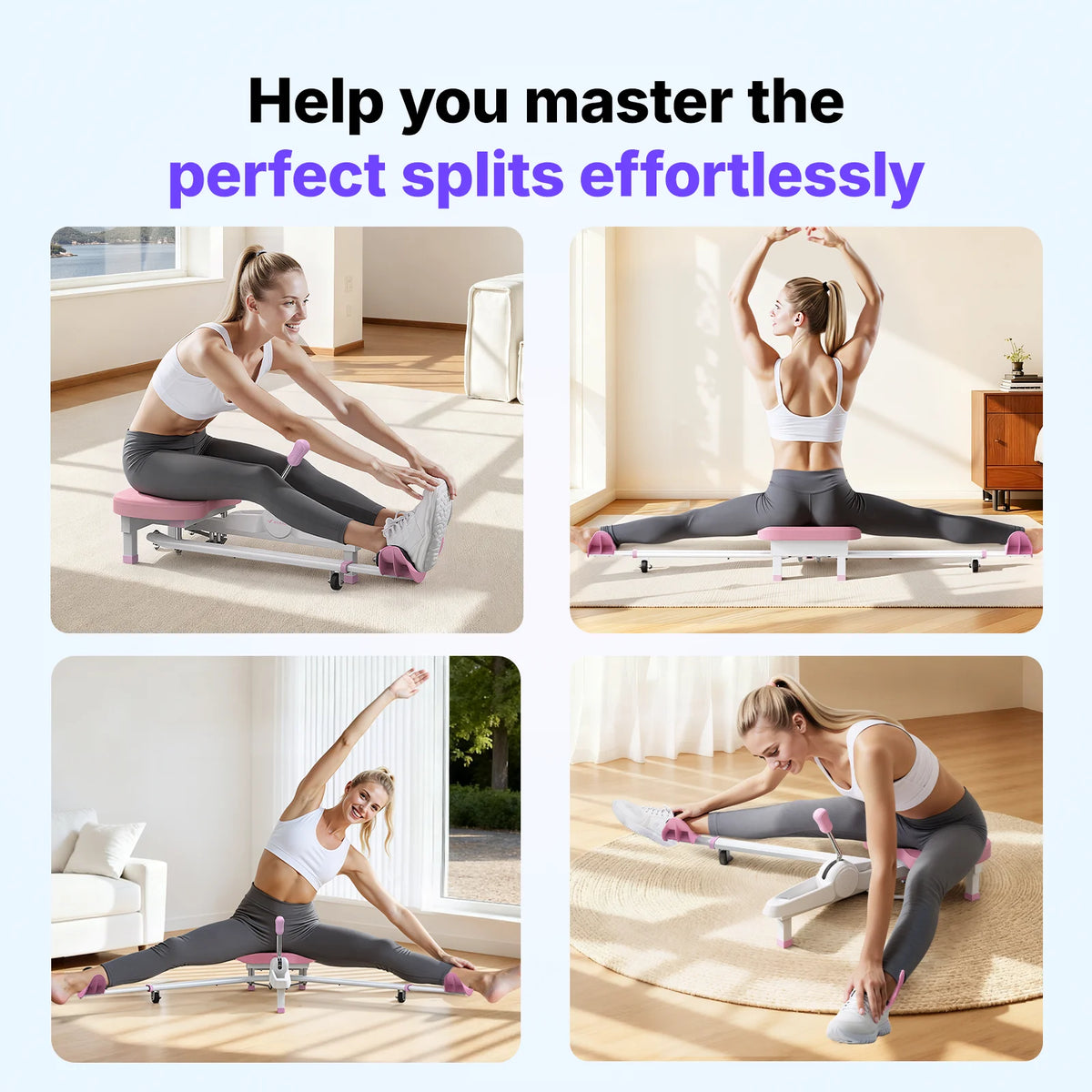 MERACH Split Machine 180° Leg Stretcher 6 Levels 300 LBS Capacity Stretching Equipment with Comfort Pad Improve Flexibility for Dance Gymnastics & Sports Home Training Gear