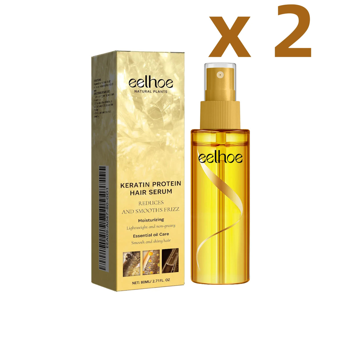 EELHOE Smoothing Hair Serum Spray Keratin Protein Correcting Molecular Repair Frizz Damaged Hair Soften Mask Beauty Health Care
