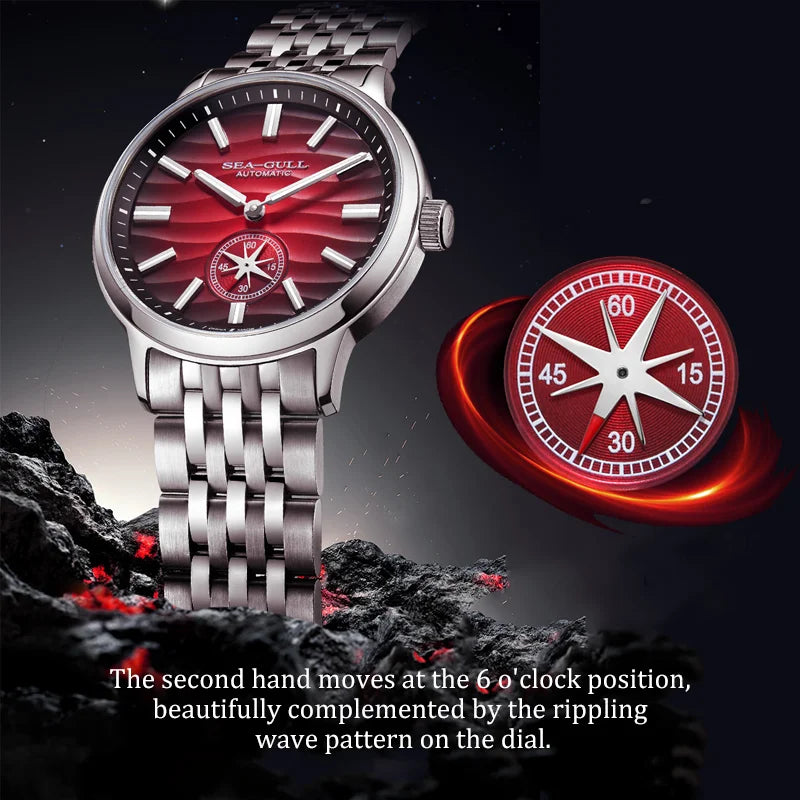 Sea-Gull Automatic Mechanical Mens Wristwatch Polaris Sub Dial Luminous