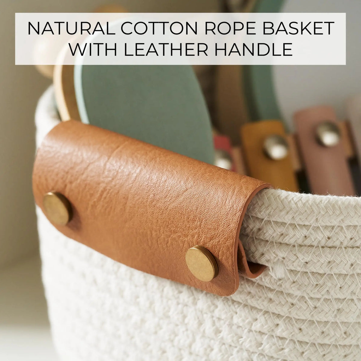 Beautiful Storage Basket Set Of 5 - Sturdy Rope Baskets for Shelves Are Perfect for Organizing Your Home - Quality Storage Bins Easily Fit with Bedroom Decor, Shelf Baskets
