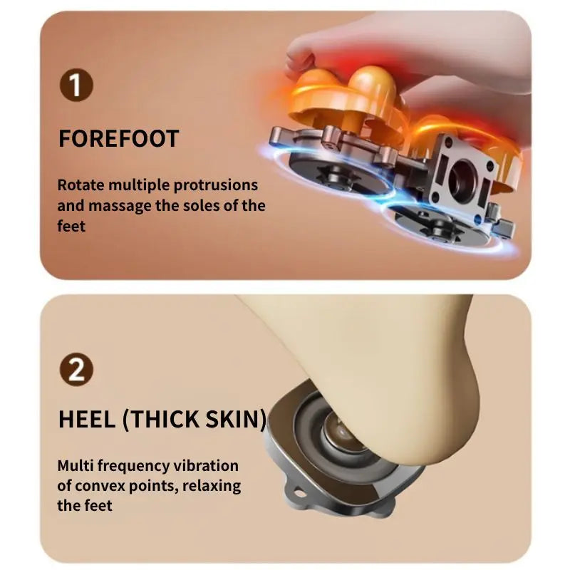 Mini Finger Foot Massager With Hot Compress Deep Kneading Vibration