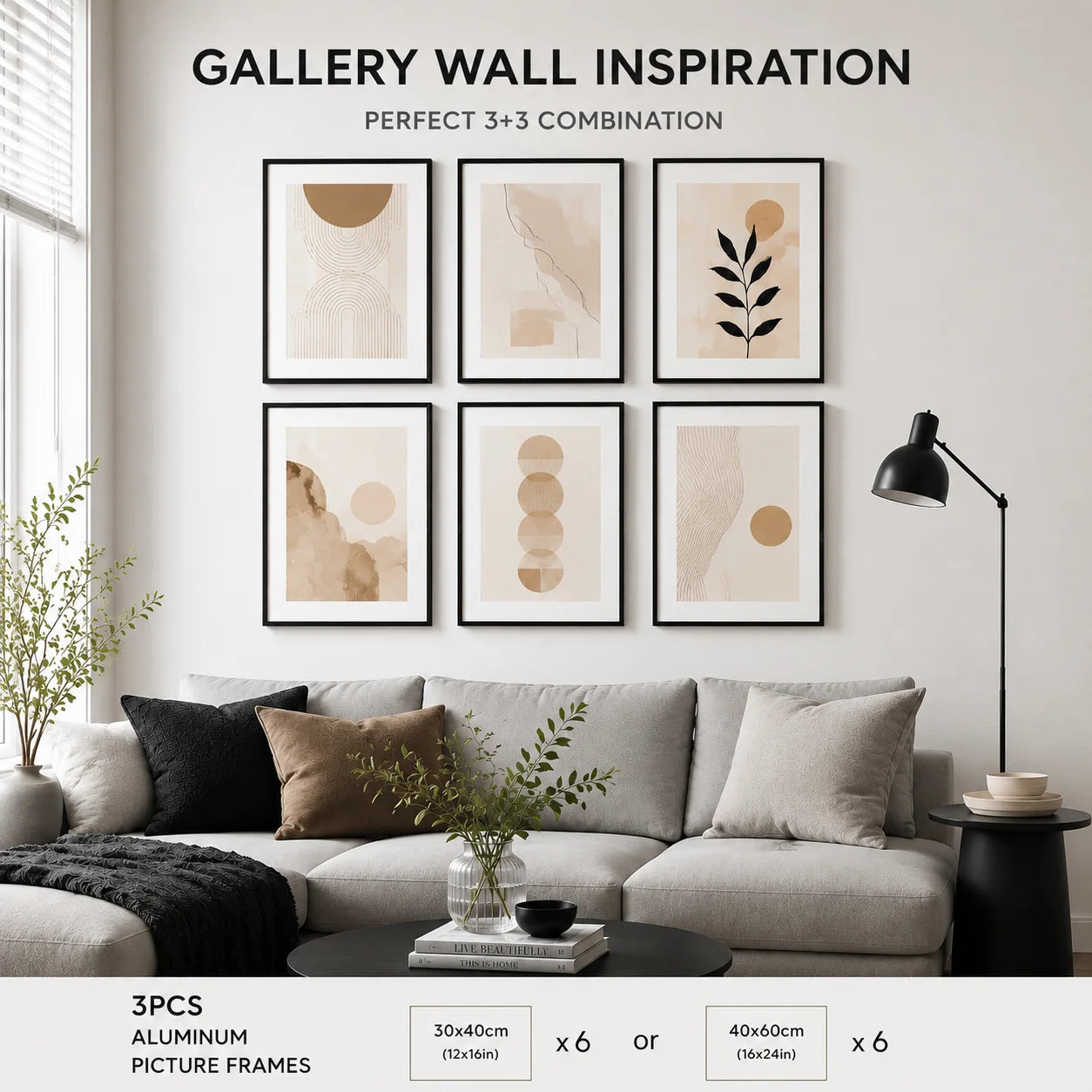 Modern Aluminum Picture Frames With Mat For Gallery Wall Decor