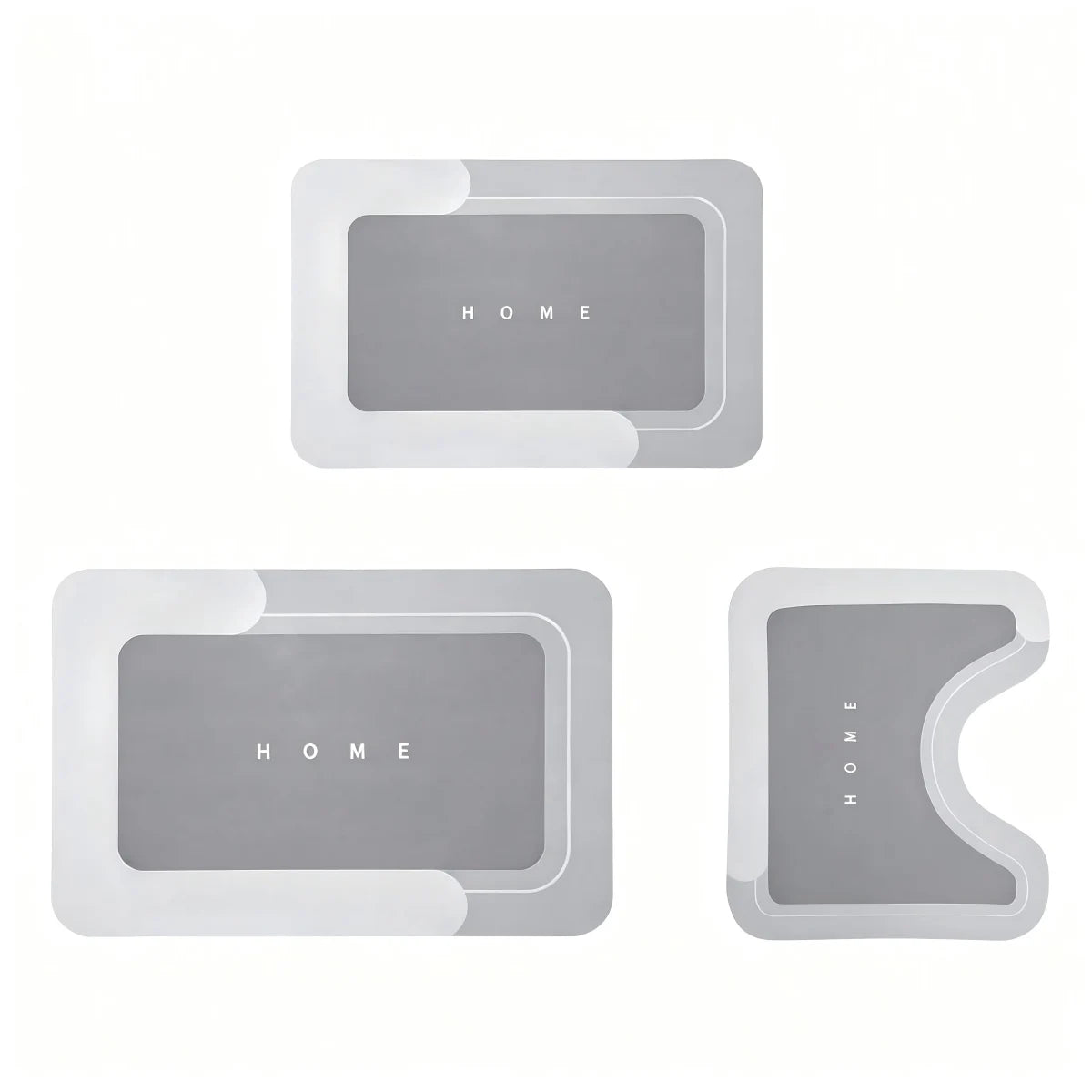 Quick Dry Non Slip Bath Mat Set For Bathroom Rugs