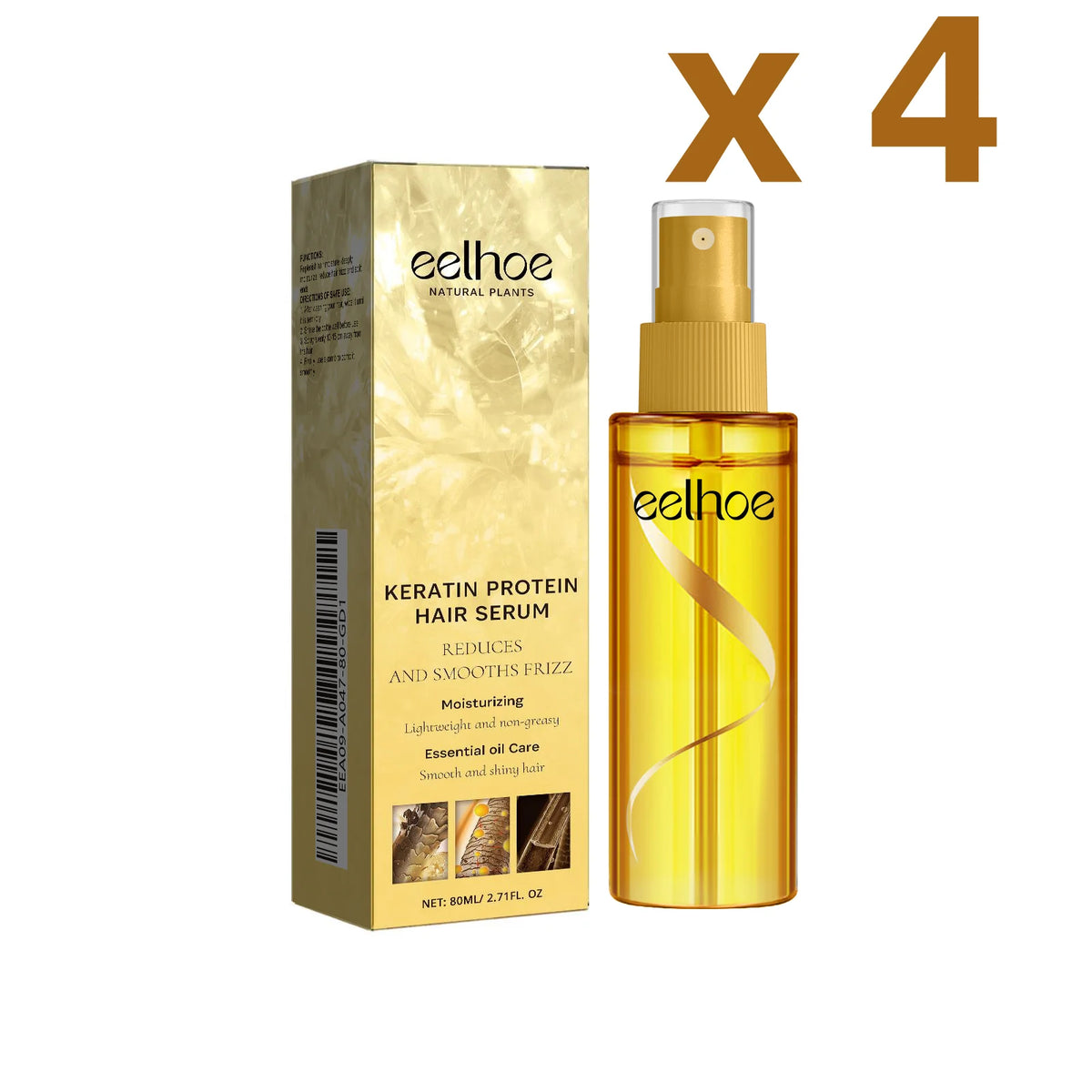 EELHOE Smoothing Hair Serum Spray Keratin Protein Correcting Molecular Repair Frizz Damaged Hair Soften Mask Beauty Health Care