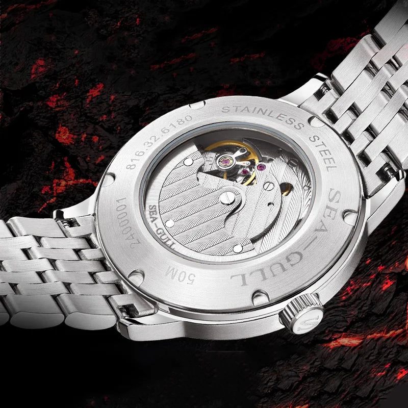 Sea-Gull Automatic Mechanical Mens Wristwatch Polaris Sub Dial Luminous