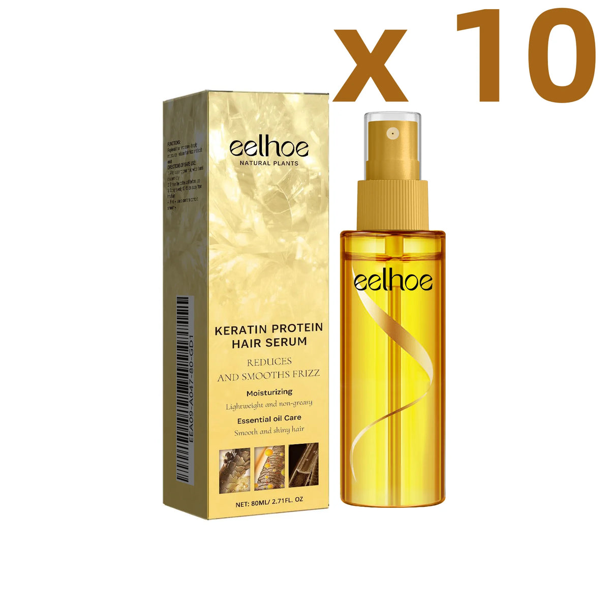 EELHOE Smoothing Hair Serum Spray Keratin Protein Correcting Molecular Repair Frizz Damaged Hair Soften Mask Beauty Health Care