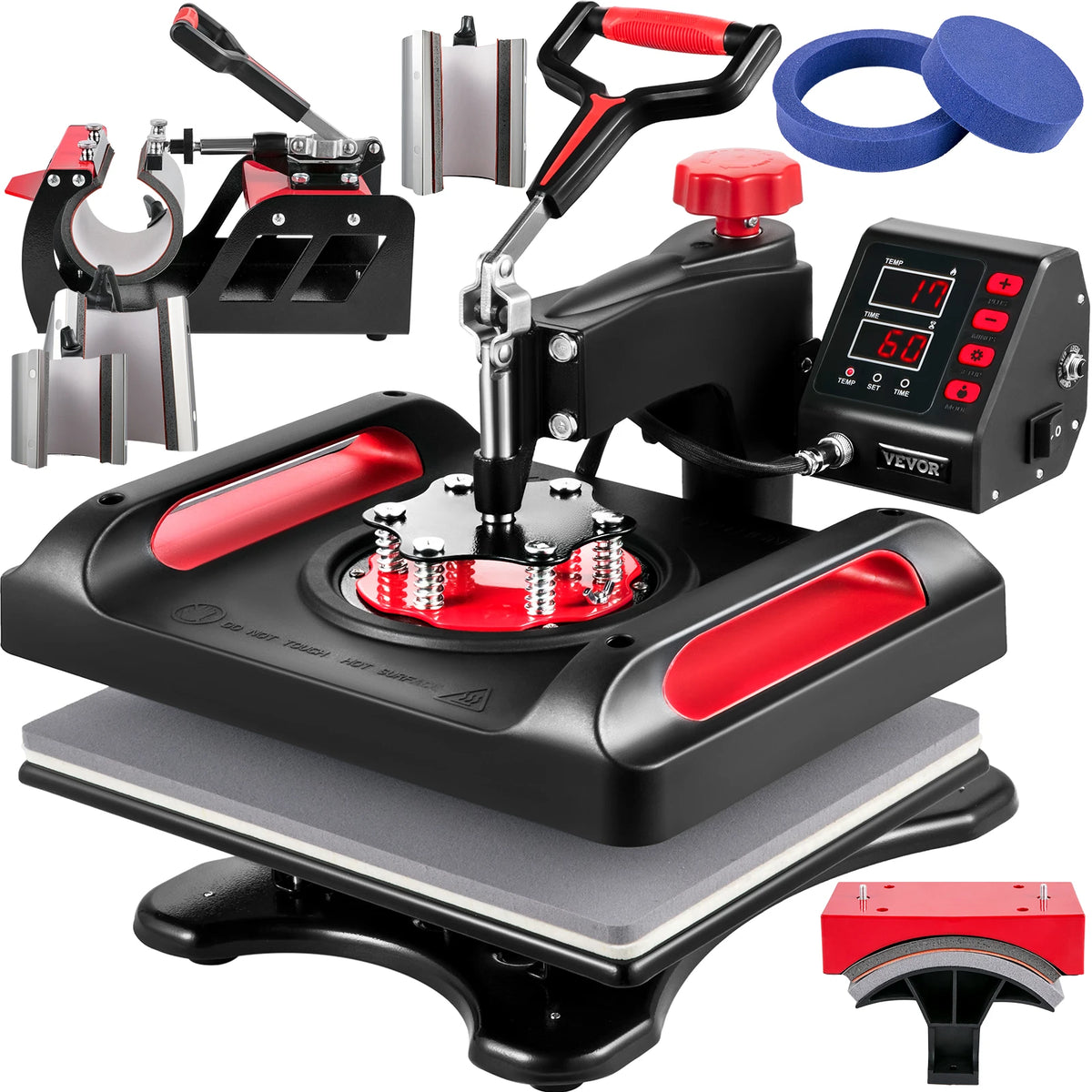 SucceBuy 8-in-1 Rotating Heat Press for Shirts Mugs Caps Plates
