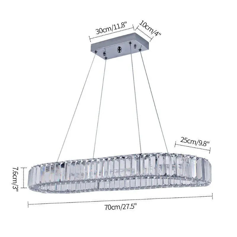 GreeLustr K9 Crystal Oval Ring LED Chandelier Dining Room
