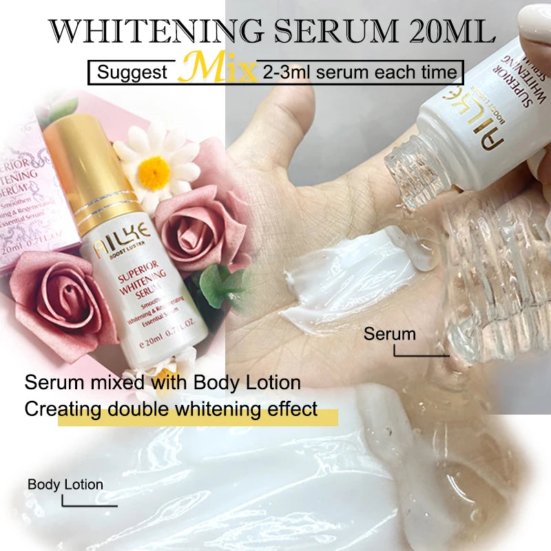 AILKE Whitening Face Cream, Reduce Dark Spots, Wrinkles, Melanin, Even Skin Tone, With Collagen, Glutathione, for All Skin Types
