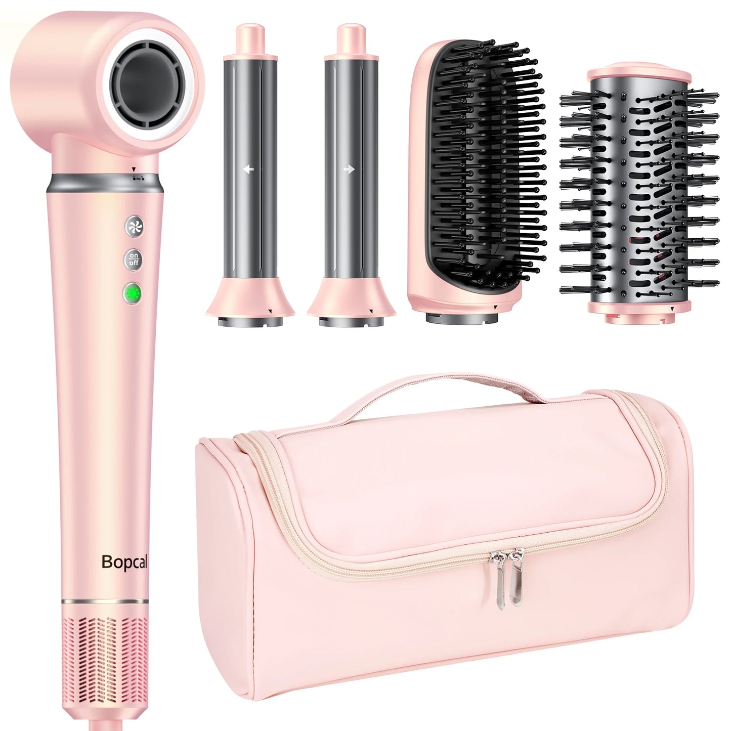 LYSMOSKI 5 In 1 High Speed Hot Air Styler Frizz Free Hair Dryer Travel Bag