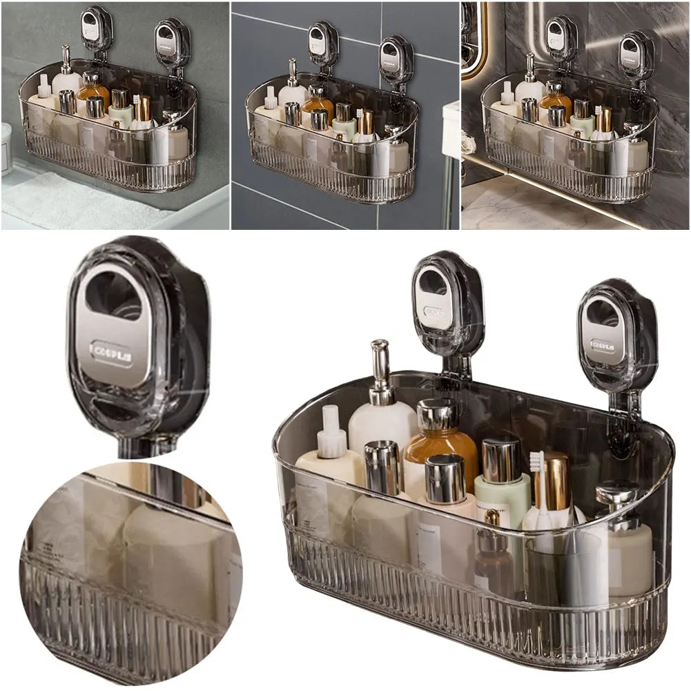 Shunmaii Hanging Shower Shelf With Removable Basket Suction Cup Caddy
