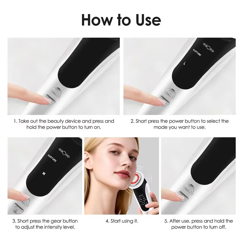 Electric Face Lift Massage with 7 Models 3 Levels Wireless Household Beauty Lift Tightening Vibration Facial Massager Daily Care