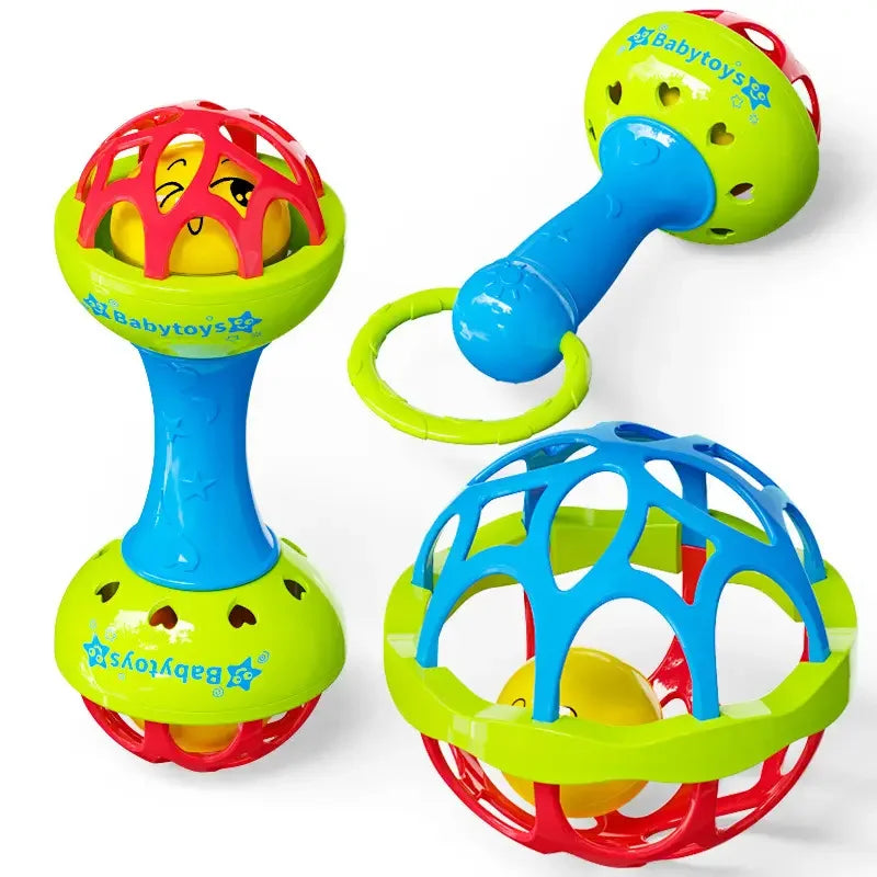 3pcs Baby Rattles 0 12 Months Baby Educational Toys Shaker Grab Spin Set Sensory Educational Newborn Gift for Infant Boy Girls