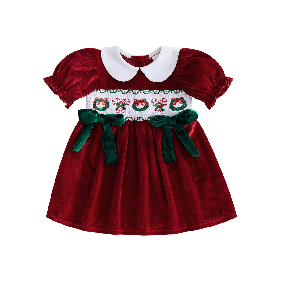 Velvet Christmas Dress Short Girl Christmas Dress Toddler Girl Christmas-Dress Sleeve Toddler Baby Girl