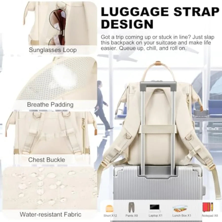 Lunch Backpack With Insulated Cooler And Laptop Compartment